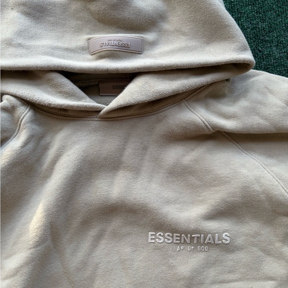 Essentials Beige Hoodie for Men - Picture 2 of 5